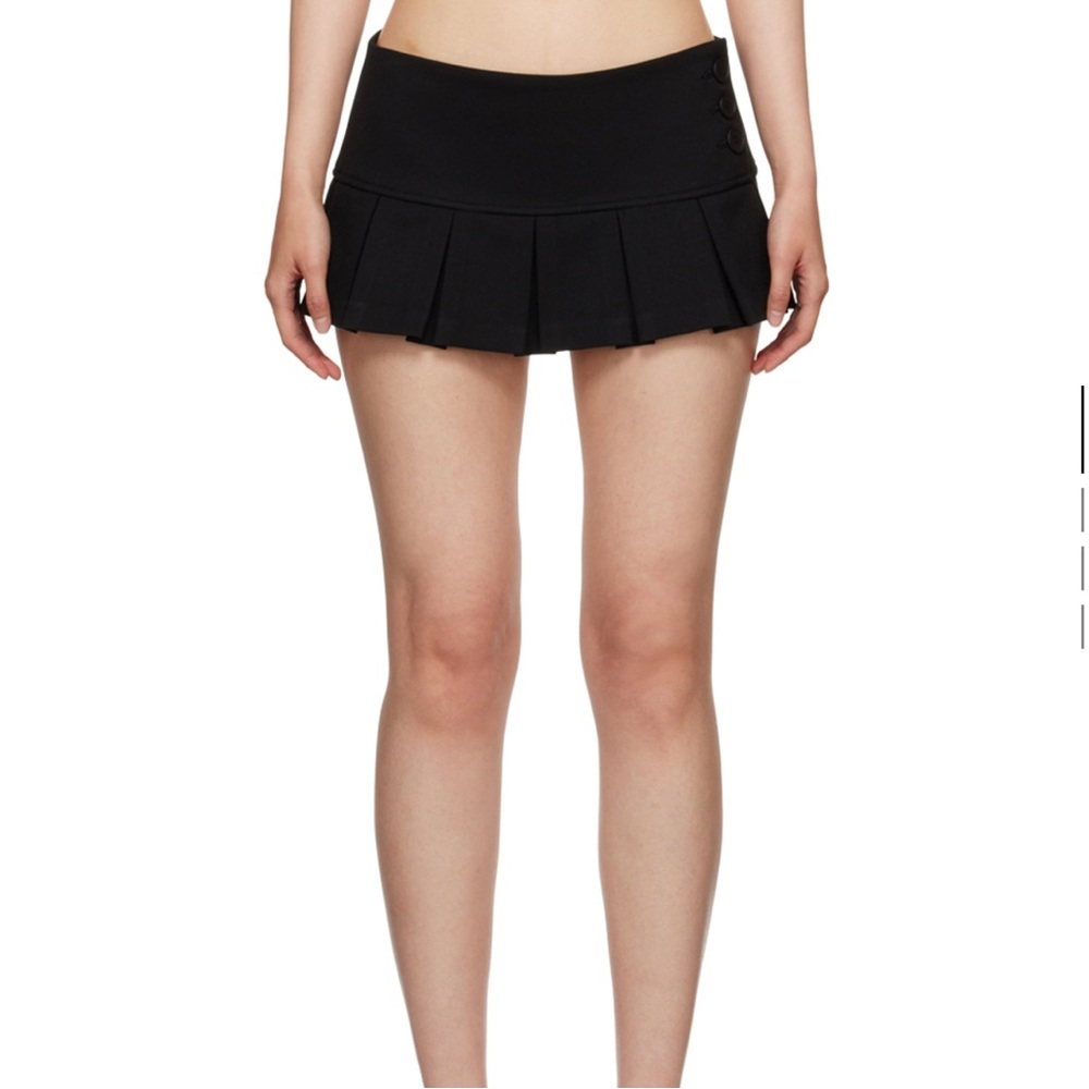 GUIZIO Black Pleated Mini Skirt